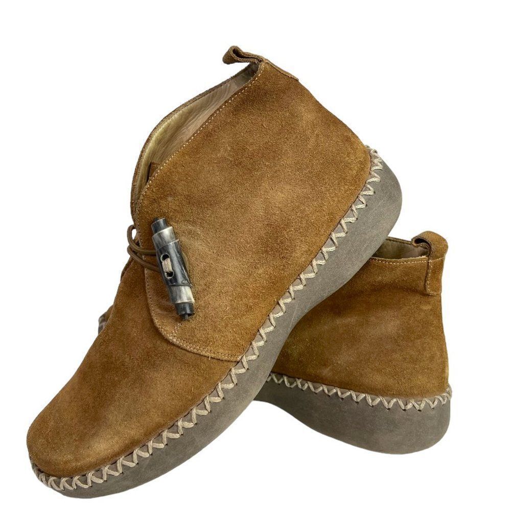 Mosquitos Vintage 90s Tan Suede Leather Chukka Booties UK 5.5, US Size 7.5